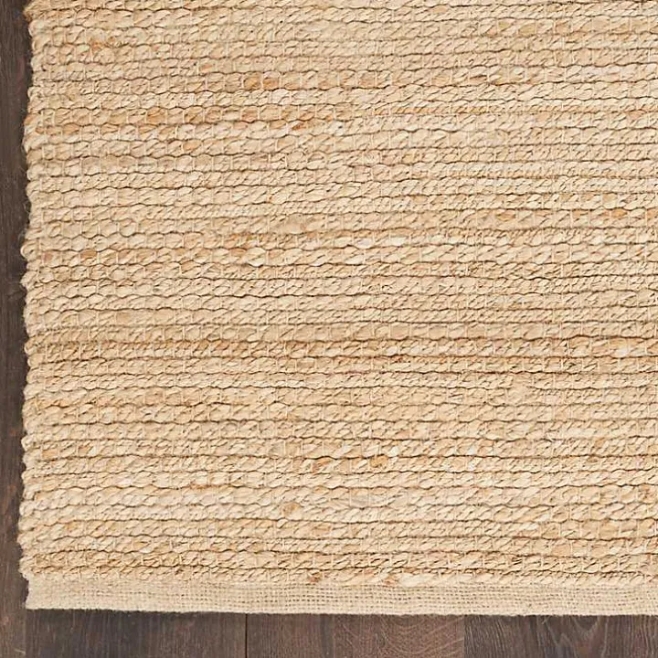 Natural Bleached Jute Area Rug, 3x5