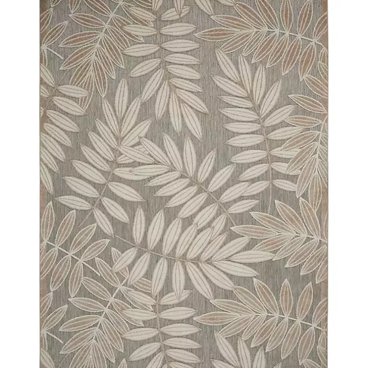 Natural Botanical Leaves Outdoor Area Rug, 9x13