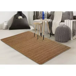 Natural Braided Jute Area Rug, 5x7