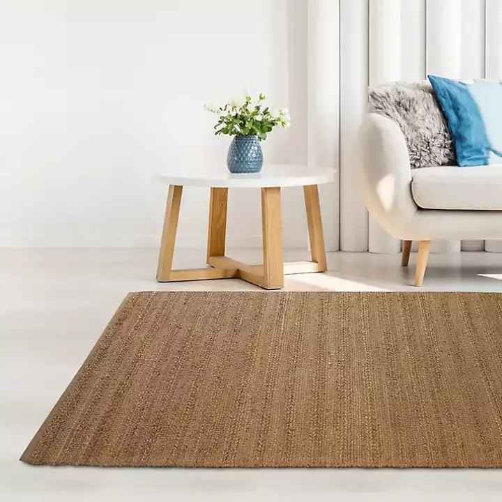 Natural Braided Jute Area Rug, 5x7