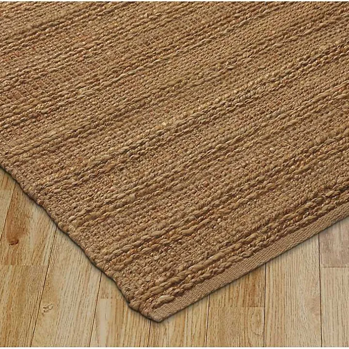 Natural Braided Jute Area Rug, 5x7