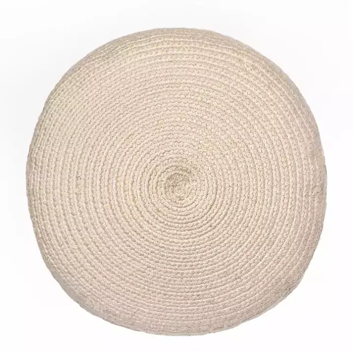 Natural Cable Braided Pouf