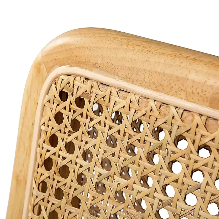 Natural Cane Back Linen Office Chair