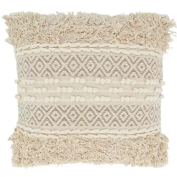 Natural Corded Moroccan Cotton Pillow