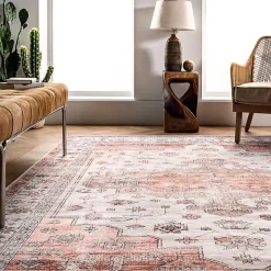 Natural Faded Vintage Washable Area Rug, 3x5