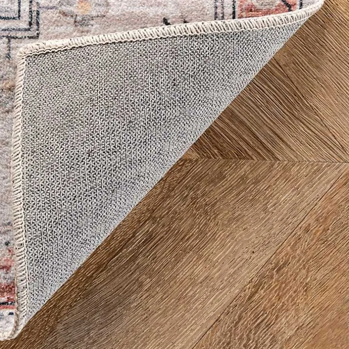 Natural Faded Vintage Washable Area Rug, 5x8