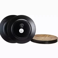 Natural Faux-Wood Charger Plates, Set of 12