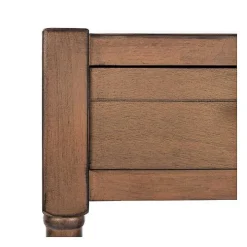 Natural Geometric Industrial Pull Accent Table