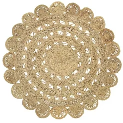 Natural Golden Sunshine Circular Area Rug, 4x4