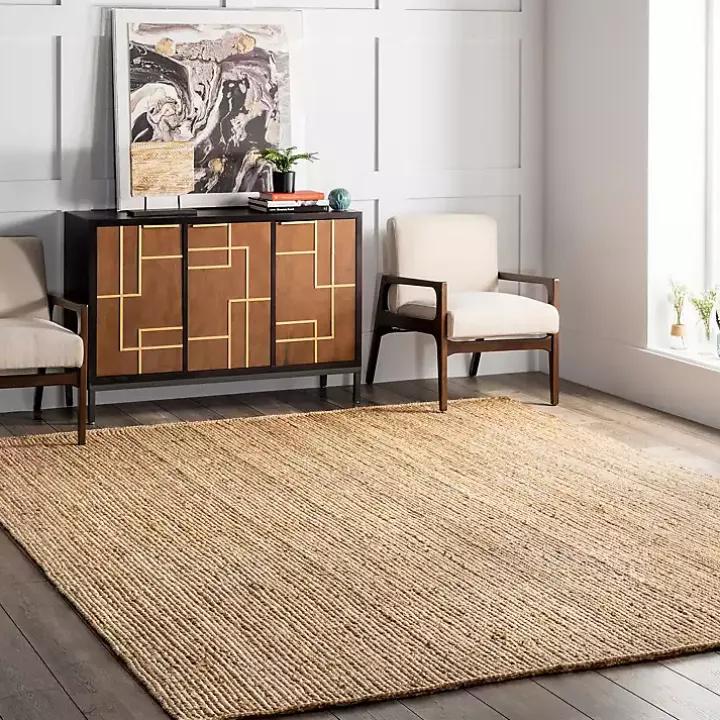 Natural Hand Woven Rigo Jute Area Rug, 12x18