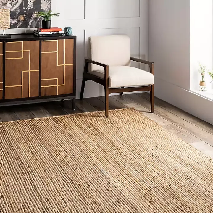 Natural Hand Woven Rigo Jute Area Rug, 12x18