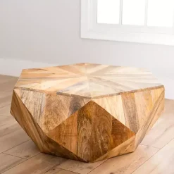 Natural Hexagon Mango Wood Coffee Table