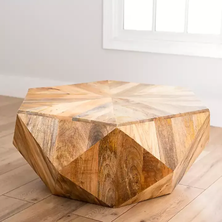 Natural Hexagon Mango Wood Coffee Table
