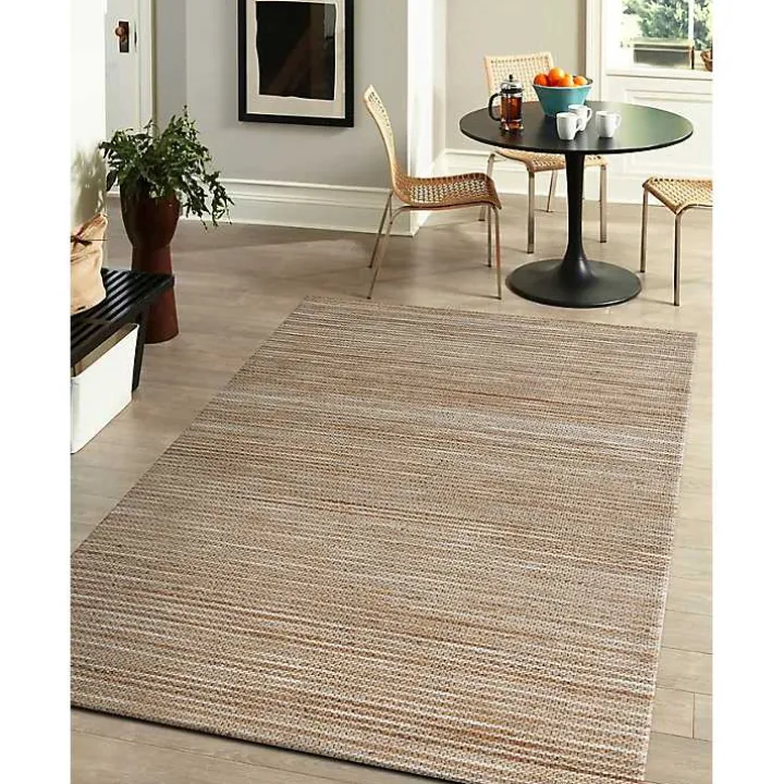 Natural Jute and Wool Woven Area Rug, 5x8