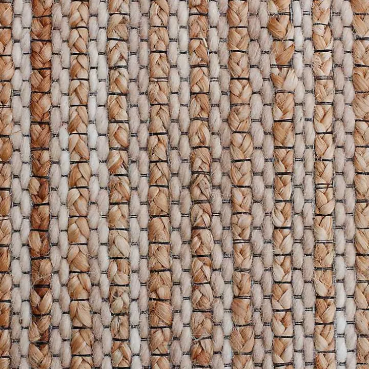 Natural Jute and Wool Woven Area Rug, 5x8