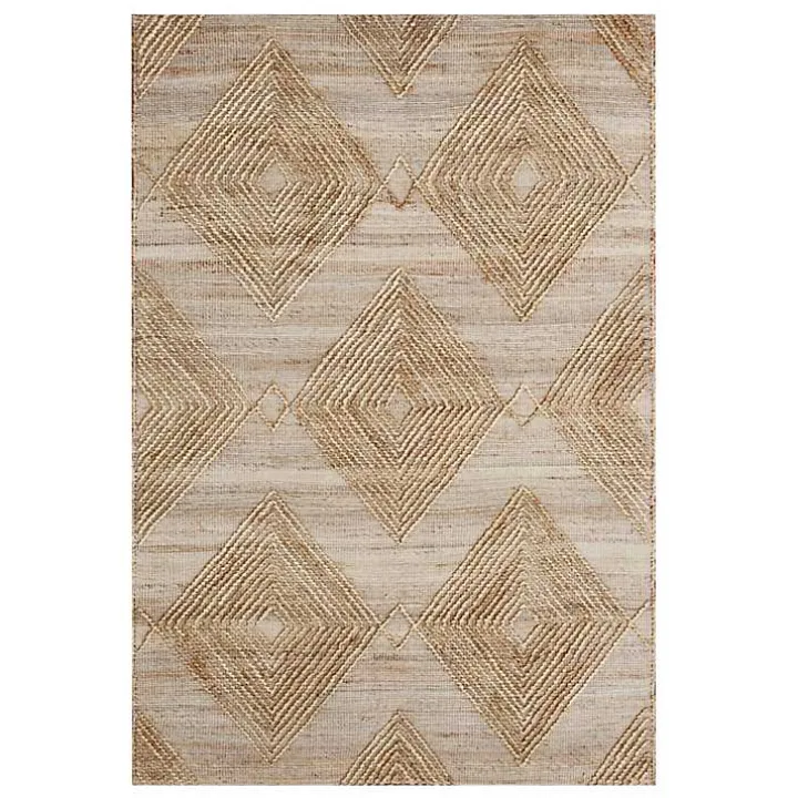 Natural Jute Diamond Modern Woven Area Rug, 5x8