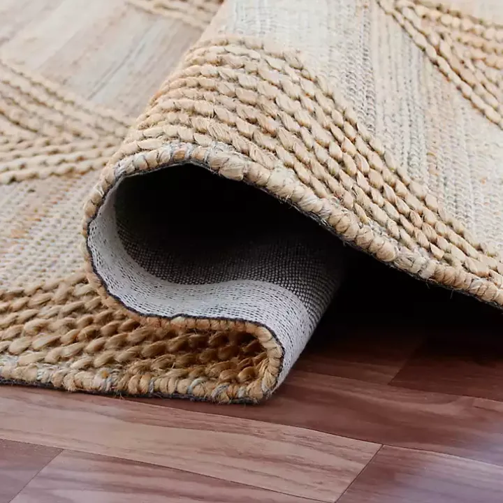 Natural Jute Diamond Modern Woven Area Rug, 5x8