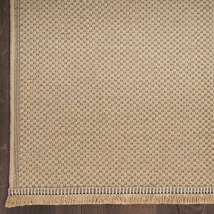 Natural Jute Solid Woven Area Rug, 5x7