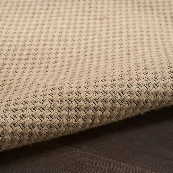 Natural Jute Solid Woven Area Rug, 5x7