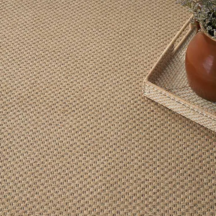 Natural Jute Solid Woven Area Rug, 5x7