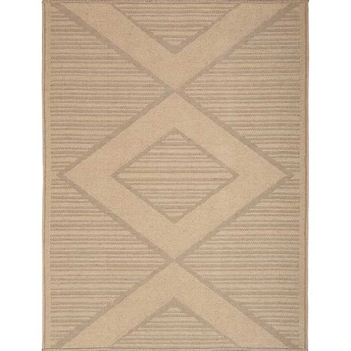 Natural Jute Woven Diamond Area Rug, 3x5