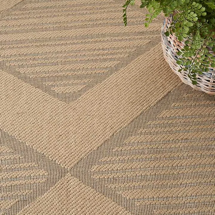 Natural Jute Woven Diamond Area Rug, 5x7