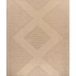 Natural Jute Woven Diamond Area Rug, 7x9