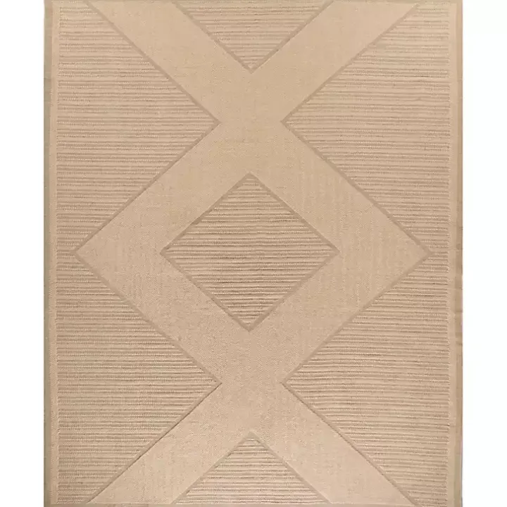 Natural Jute Woven Diamond Area Rug, 7x9