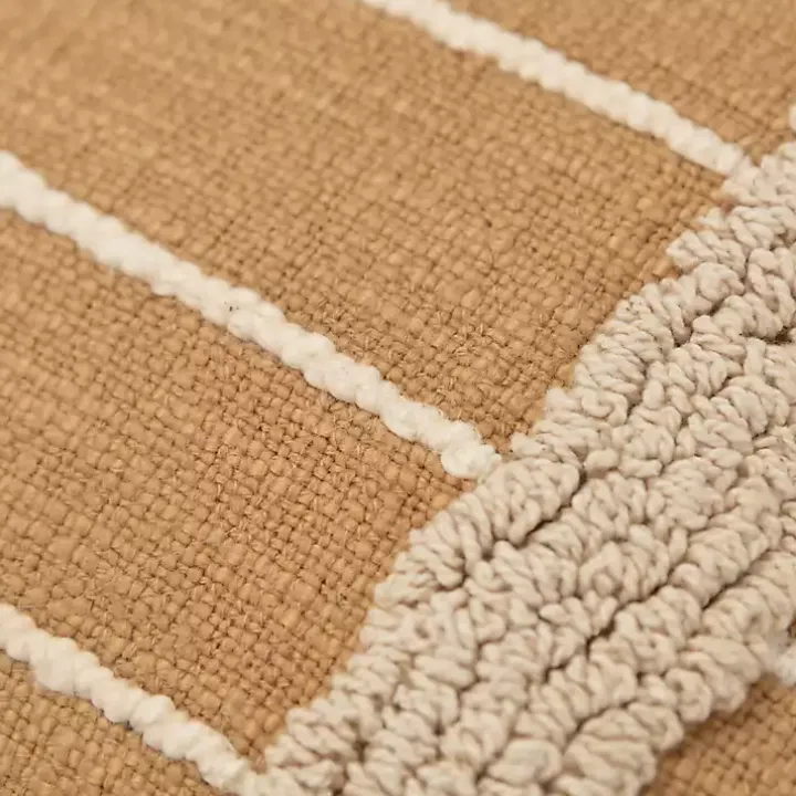 Natural Leo Striped Pillow