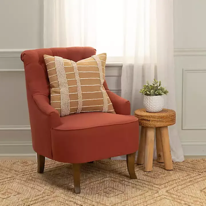 Natural Leo Striped Pillow