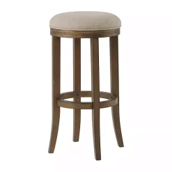 Natural Linen and Wood Bar Stool