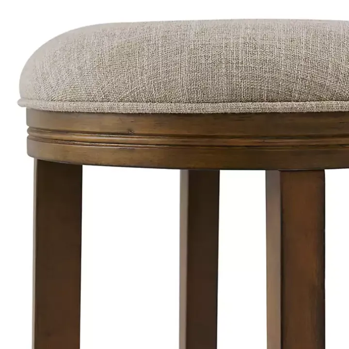 Natural Linen and Wood Bar Stool