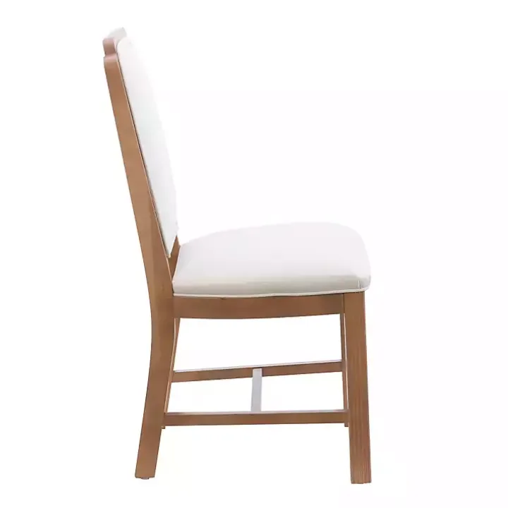 Natural Linen Scalloped Dining Chairs, Set of 2