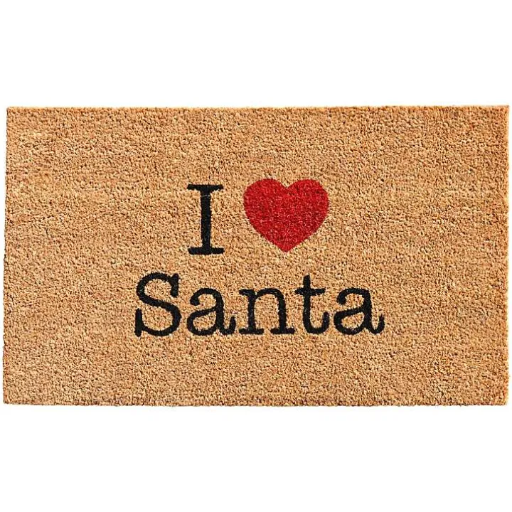 Natural Love Santa Heart Coir and Vinyl Doormat