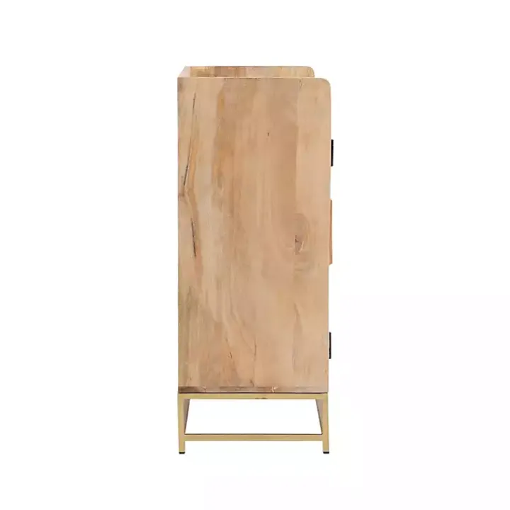 Natural Marble Rattan Front Bar Cabinet