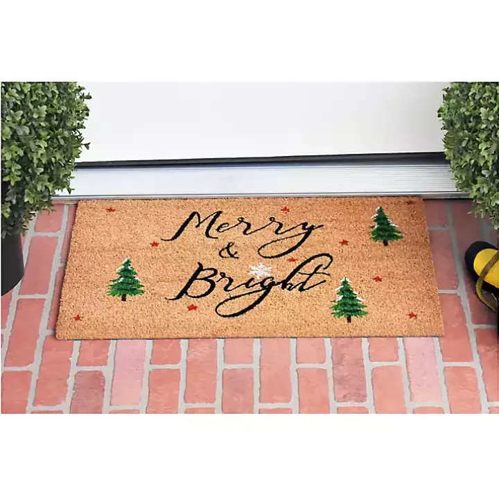 Natural Merry Bright Tree Coir Doormat, 29 in.