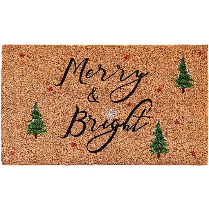 Natural Merry Bright Tree Coir Doormat, 36 in.
