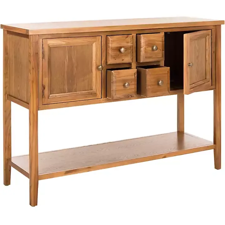 Natural Oak 4-Drawer Charlotte Sideboard