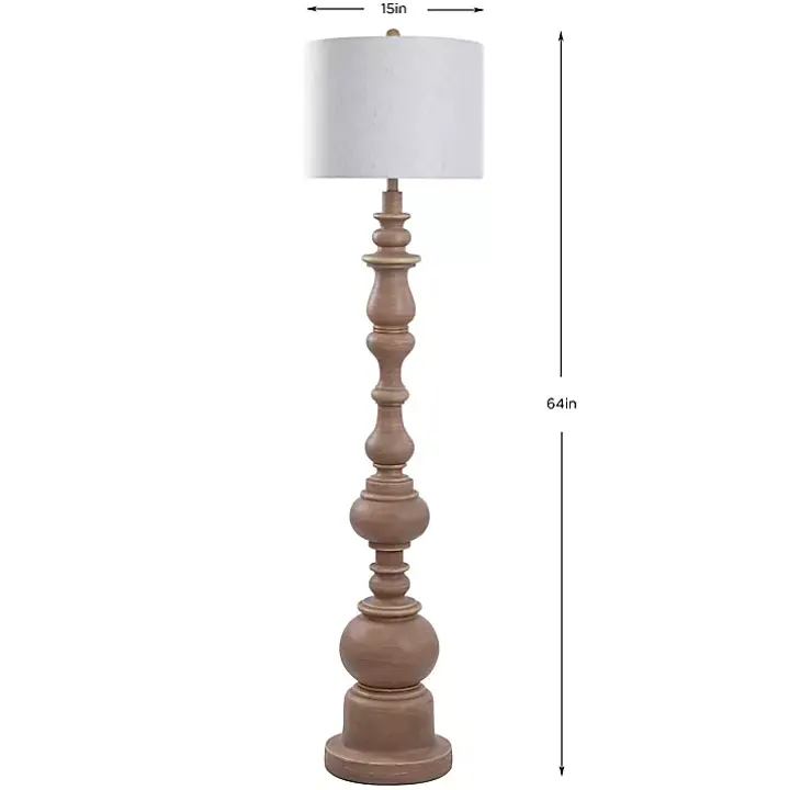 Natural Oak Spindle Holland Floor Lamp