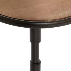 Natural Pine and Gray Metal Accent Table, 21 in.