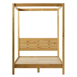 Natural Pine Canopy Full Bed