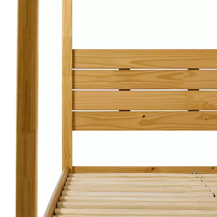 Natural Pine Canopy Full Bed