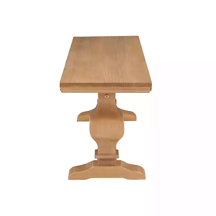 Natural Pine Wood Knotted Column Bench