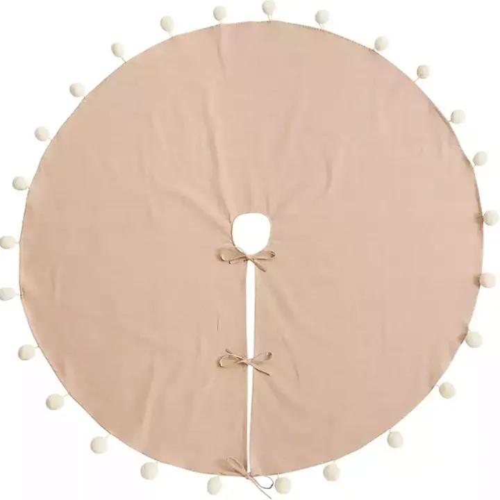 Natural Pom Pom Trim Tree Skirt