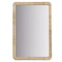Natural Rattan Frame Rectangle Wall Mirror