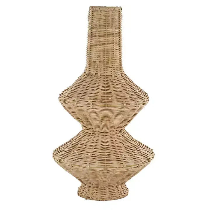 Natural Rattan Hourglass Vase