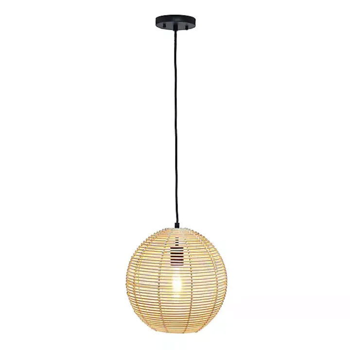 Natural Rattan Sphere Pendant Light