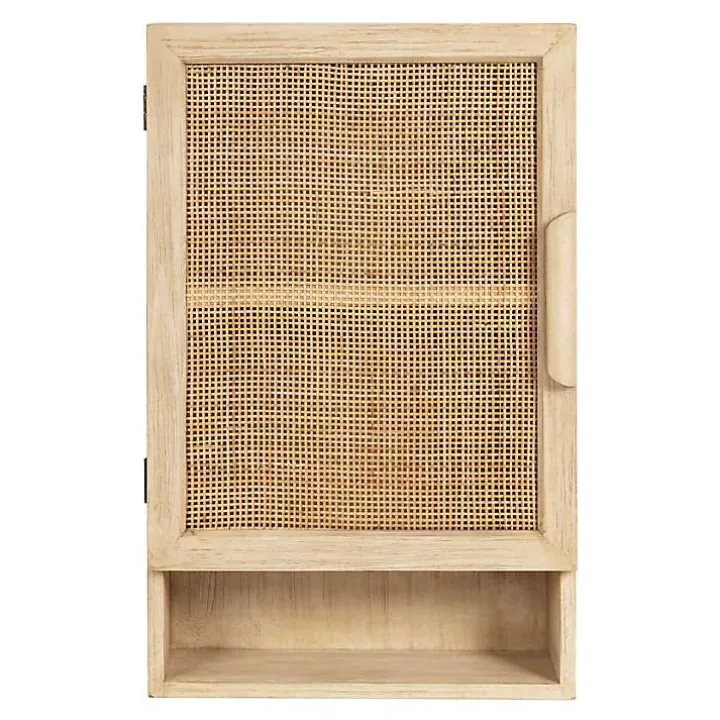 Natural Rattan Wall Cabinet with Shelf