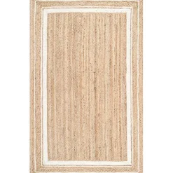 Natural Renwick Braided Border Area Rug, 5x8