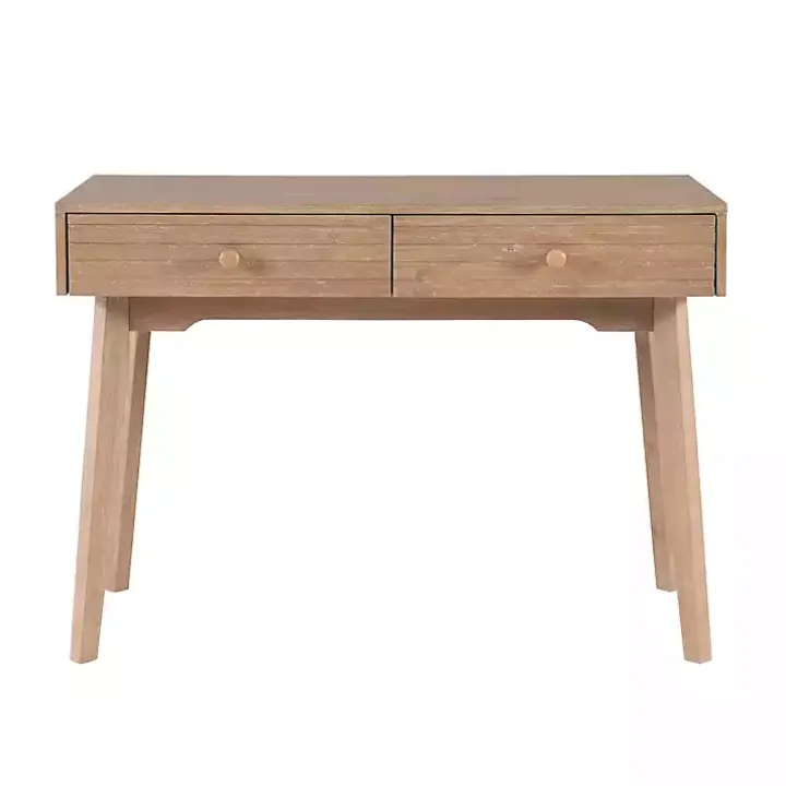 Natural Ripples 2-Drawer Wood Desk